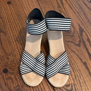 Black and White Striped Sandals